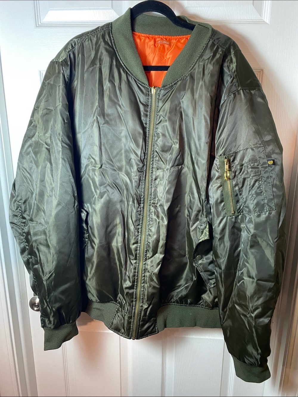 Vintage Phat Farm MA-1 Reversible Bomber Jacket Olive Green Size 3XL